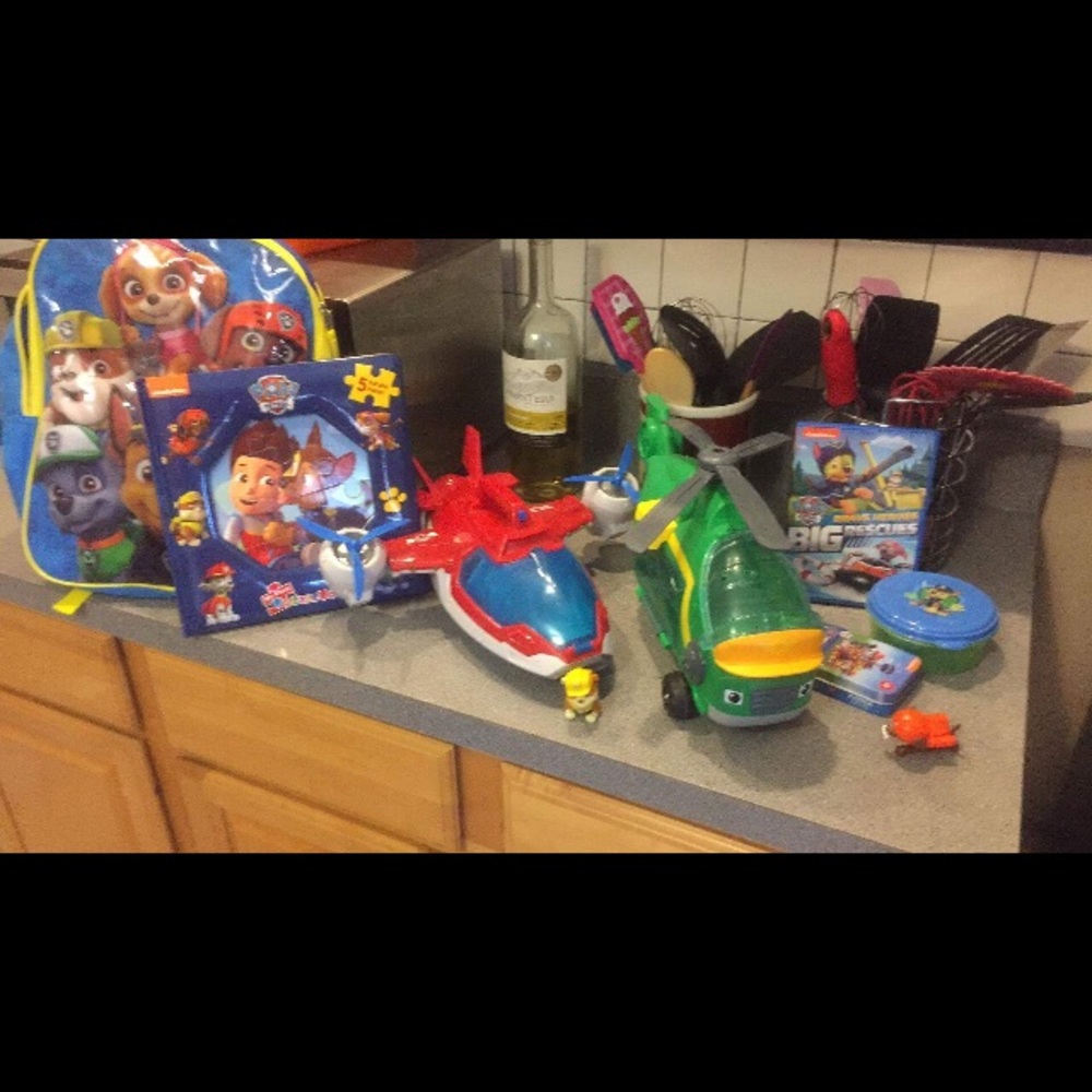 Paw patrol toys, clothes, etc.
